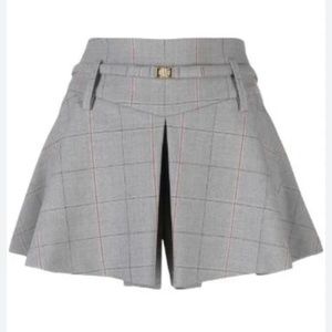 Maje check-print Belted Mini Shorts